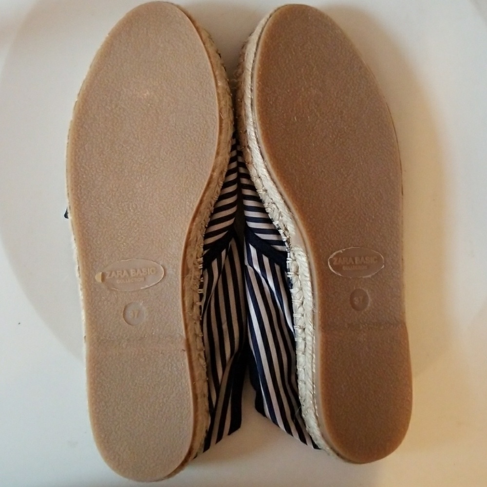 Zara Striped laceup espadrilles size 6.5 / euro 37 - Picture 4 of 4